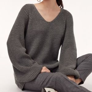 Aritzia Babaton Valadon Merino Wool Sweater - Grey